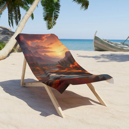 Sunset Autumn Canyon Beach Towel - 30’’ × 60’’ - Home Decor
