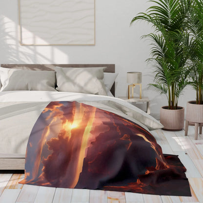 Sunset Canyon Arctic Fleece Blanket - Cozy Throw Mountain Decor Gift for Nature Lovers Camping Essential Home Warmth