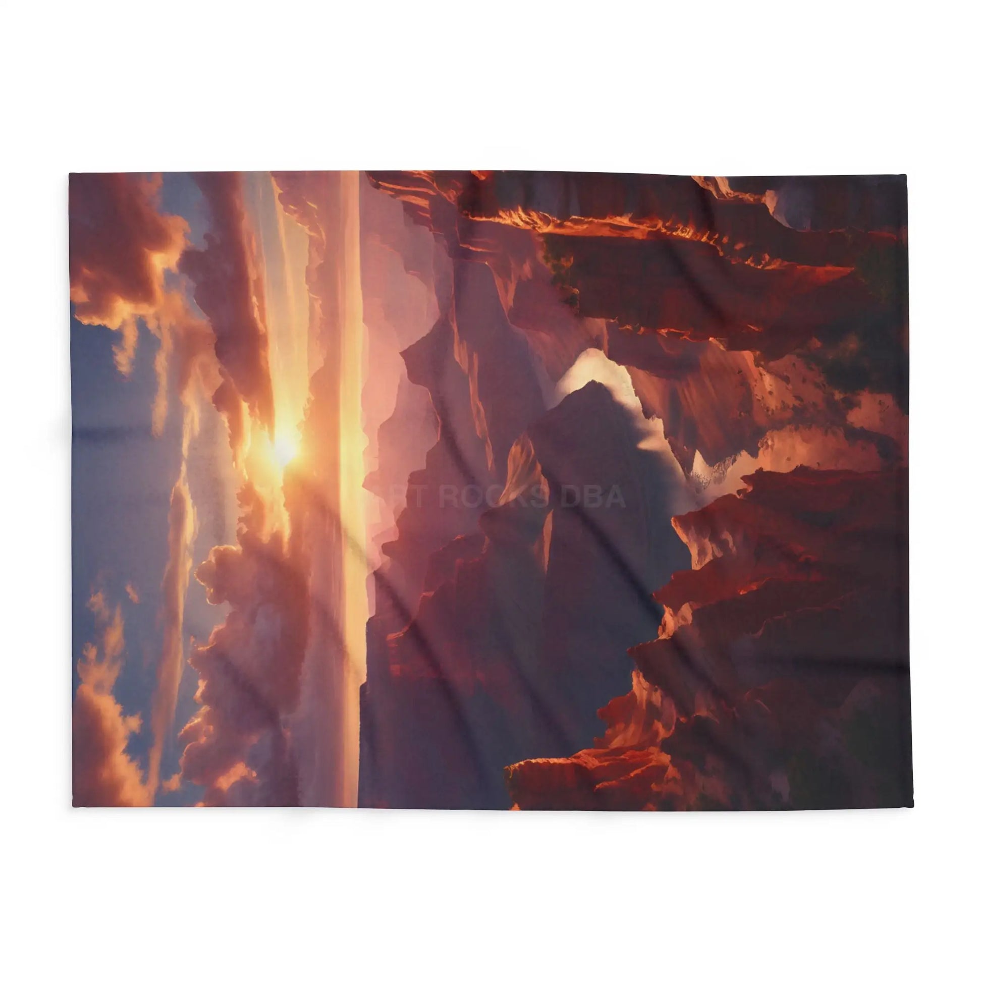 Sunset Canyon Arctic Fleece Blanket - Cozy Throw Mountain Decor Gift for Nature Lovers Camping Essential Home Warmth