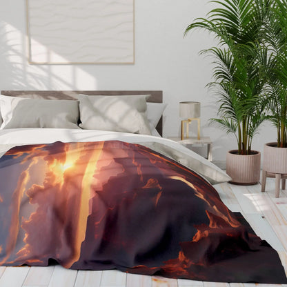 Sunset Canyon Arctic Fleece Blanket - Cozy Throw Mountain Decor Gift for Nature Lovers Camping Essential Home Warmth