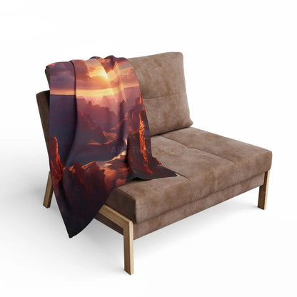 Sunset Canyon Arctic Fleece Blanket - Cozy Throw Mountain Decor Gift for Nature Lovers Camping Essential Home Warmth