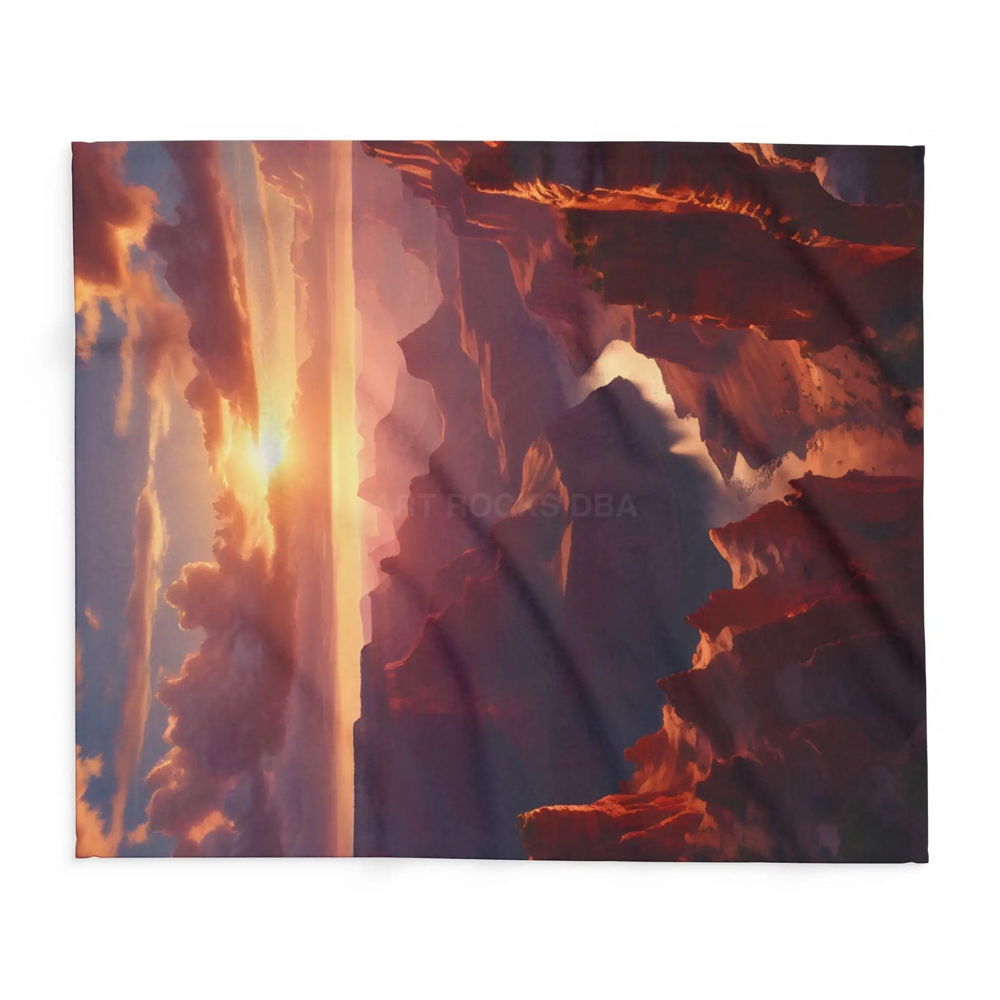 Sunset Canyon Arctic Fleece Blanket - Cozy Throw Mountain Decor Gift for Nature Lovers Camping Essential Home Warmth
