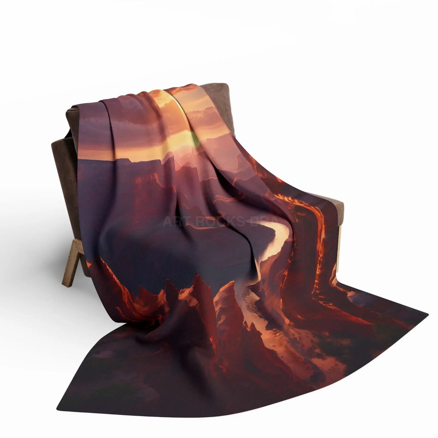 Sunset Canyon Arctic Fleece Blanket - Cozy Throw Mountain Decor Gift for Nature Lovers Camping Essential Home Warmth