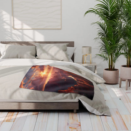 Sunset Canyon Arctic Fleece Blanket - Cozy Throw Mountain Decor Gift for Nature Lovers Camping Essential Home Warmth