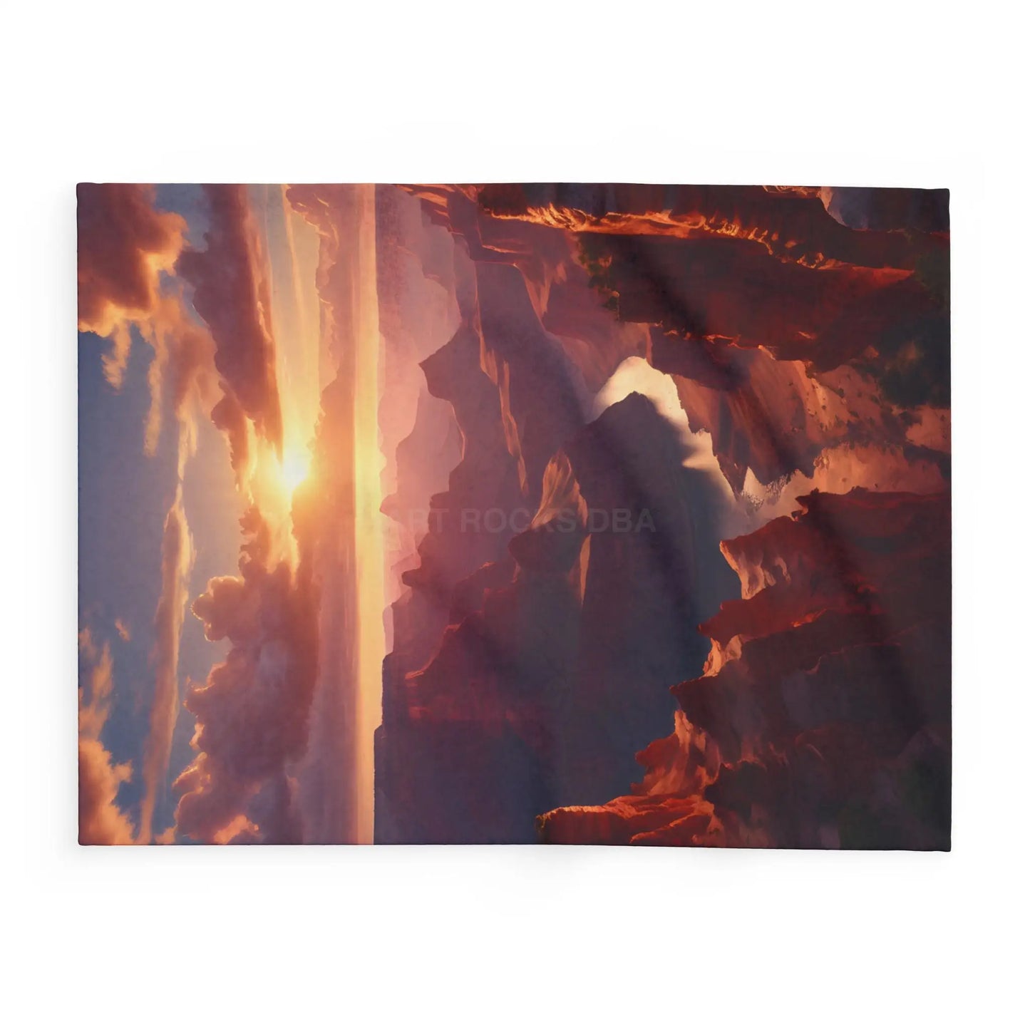 Sunset Canyon Arctic Fleece Blanket - Cozy Throw Mountain Decor Gift for Nature Lovers Camping Essential Home Warmth