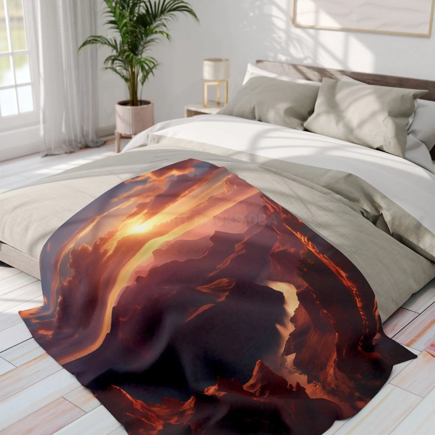 Sunset Canyon Arctic Fleece Blanket - Cozy Throw Mountain Decor Gift for Nature Lovers Camping Essential Home Warmth