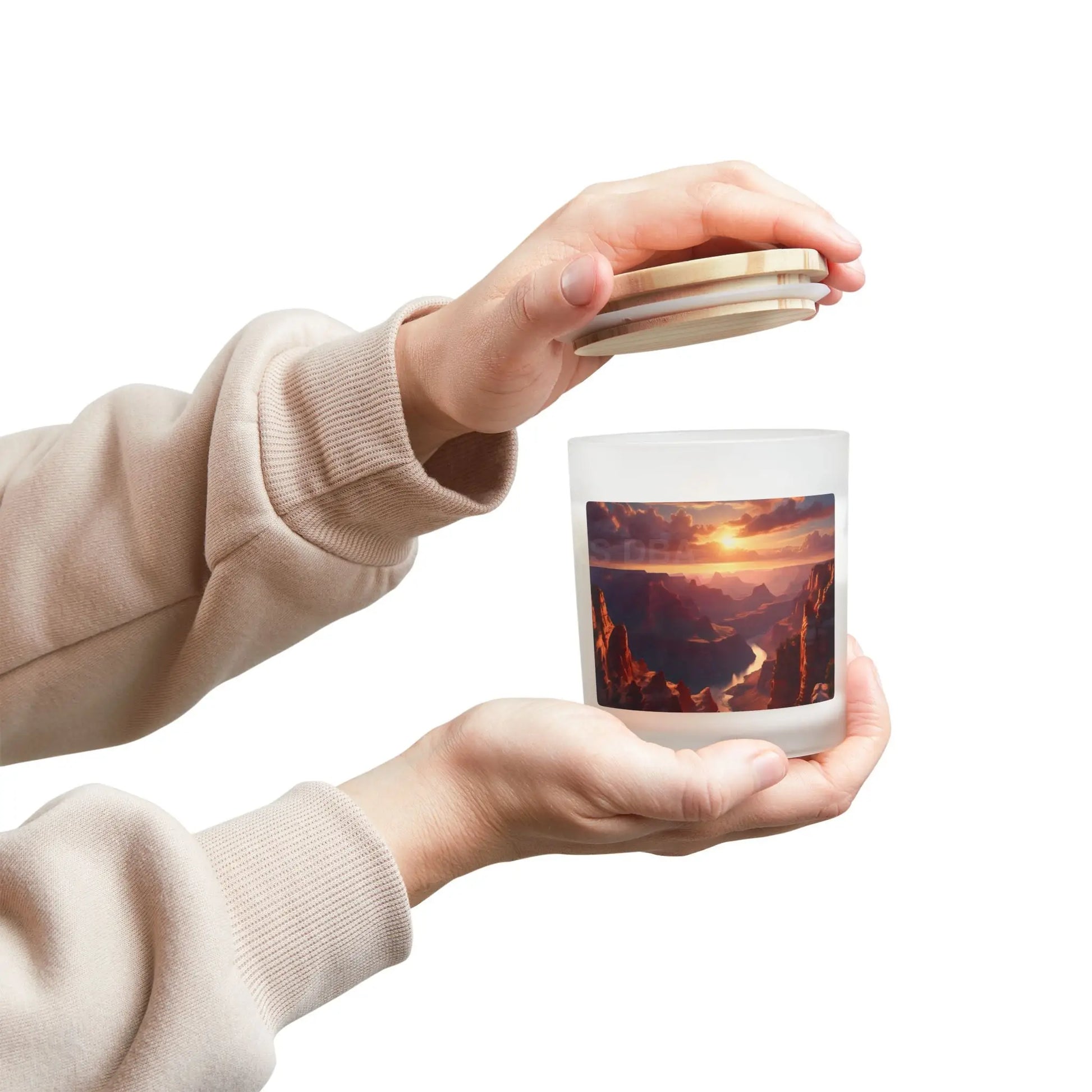 Sunset Canyon Frosted Glass Candle — 11oz Aromatic Home Décor - Home Decor