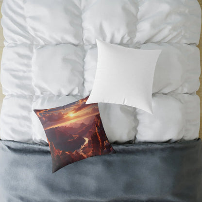 Sunset Canyon View Square Poly Canvas Pillow Cozy Home Decor Gift for Nature Lovers Uplifting Cushion Outdoor Vibes