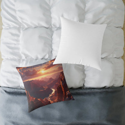 Sunset Canyon View Square Poly Canvas Pillow Cozy Home Decor Gift for Nature Lovers Uplifting Cushion Outdoor Vibes