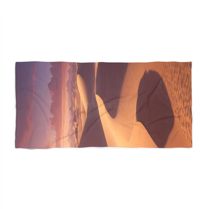 Sunset Dunes Beach Towel — Desert Sunset Landscape Print - Home Decor