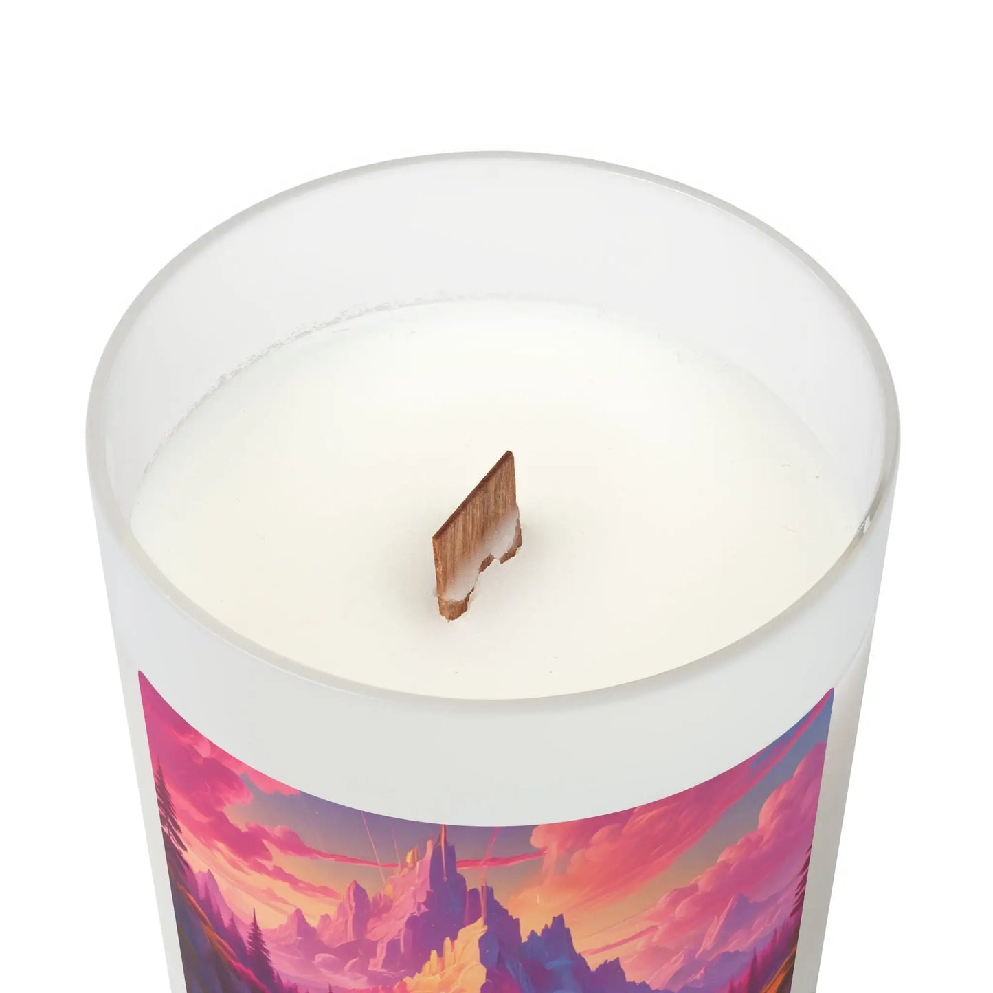 Sunset Fantasy Castle Candle — 11oz Frosted Glass - Home Decor