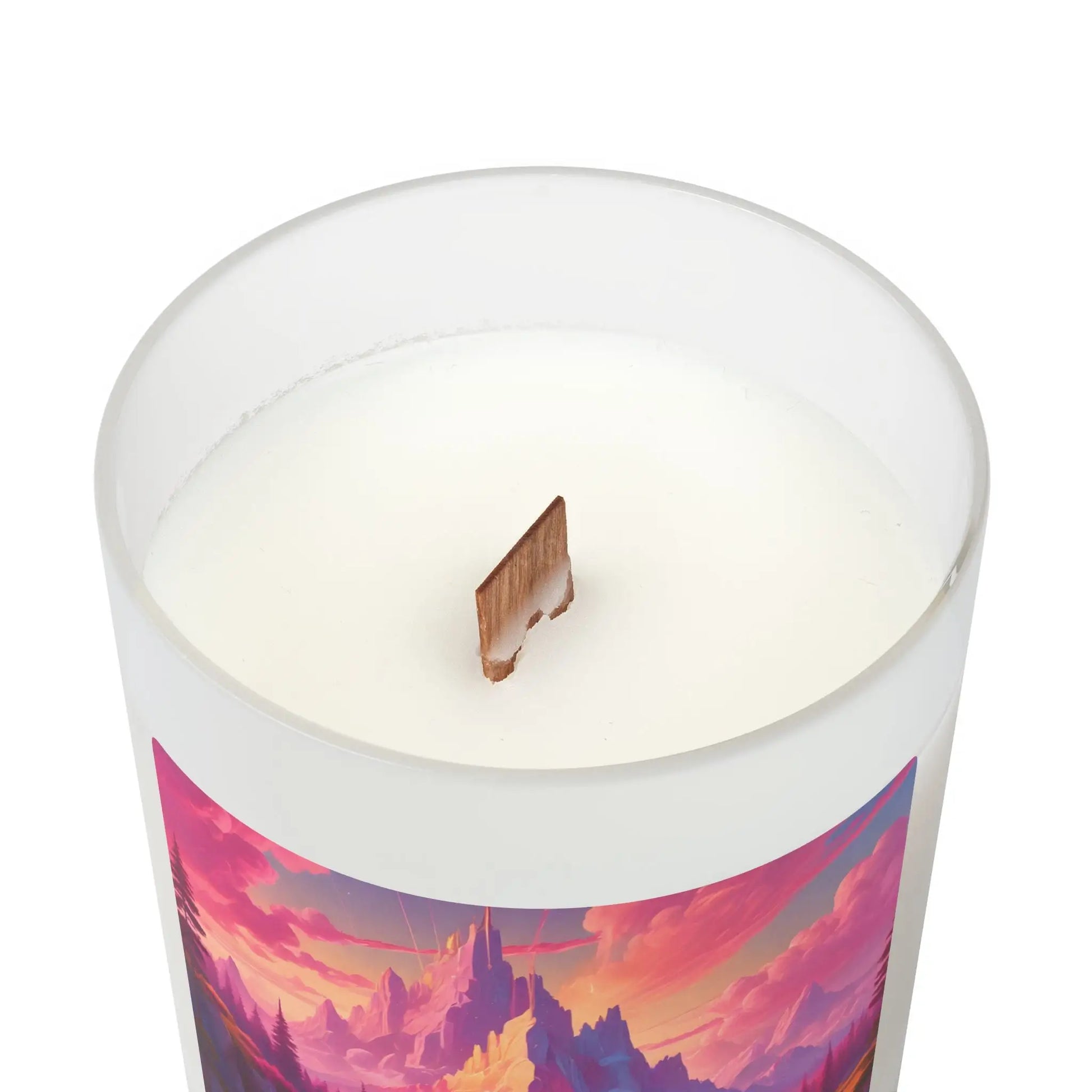 Sunset Fantasy Castle Candle — 11oz Frosted Glass - Home Decor