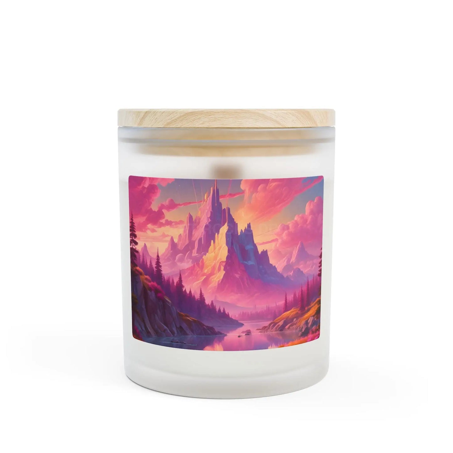 Sunset Fantasy Castle Candle — 11oz Frosted Glass - Home Decor