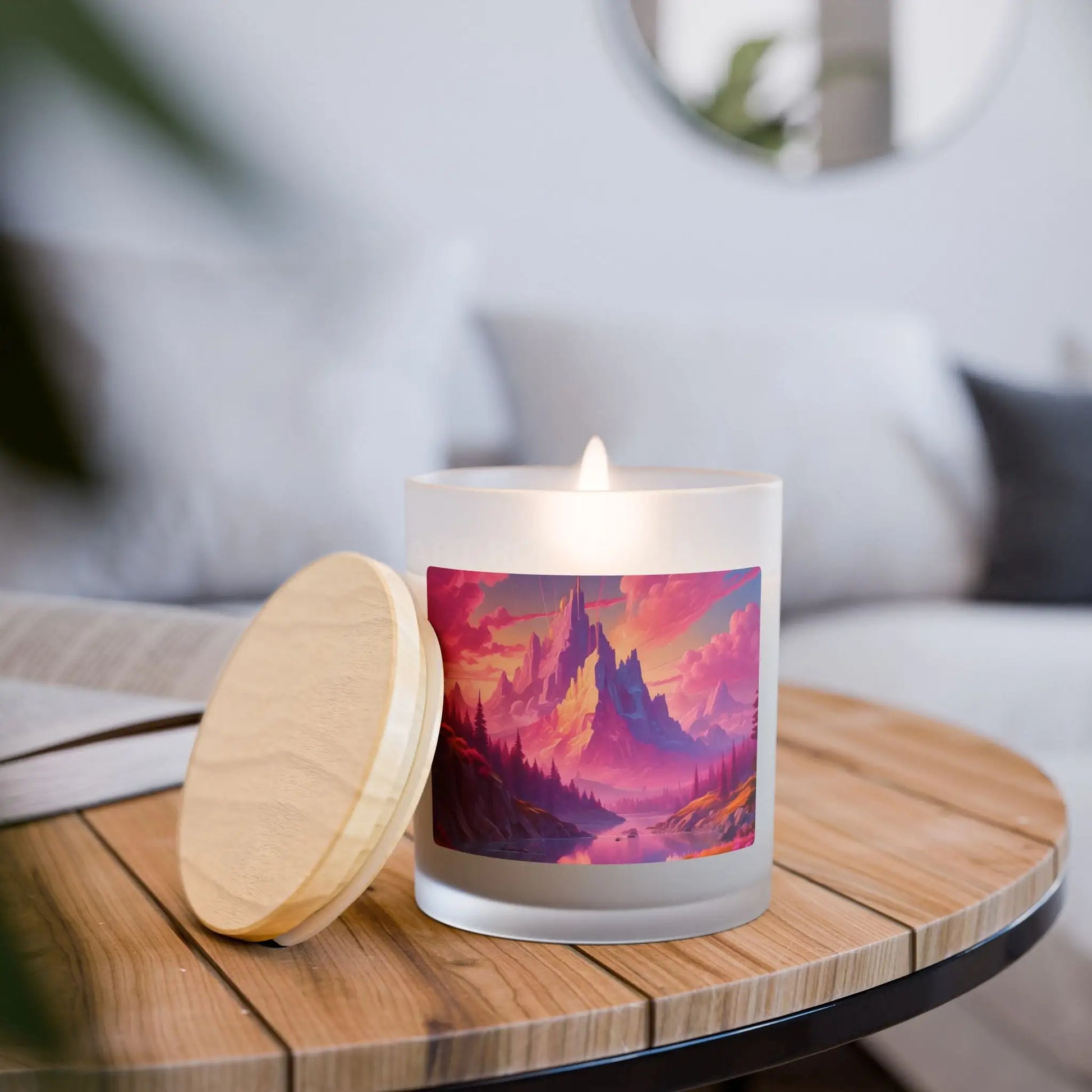 Sunset Fantasy Castle Candle — 11oz Frosted Glass - Vanilla / 11oz - Home Decor