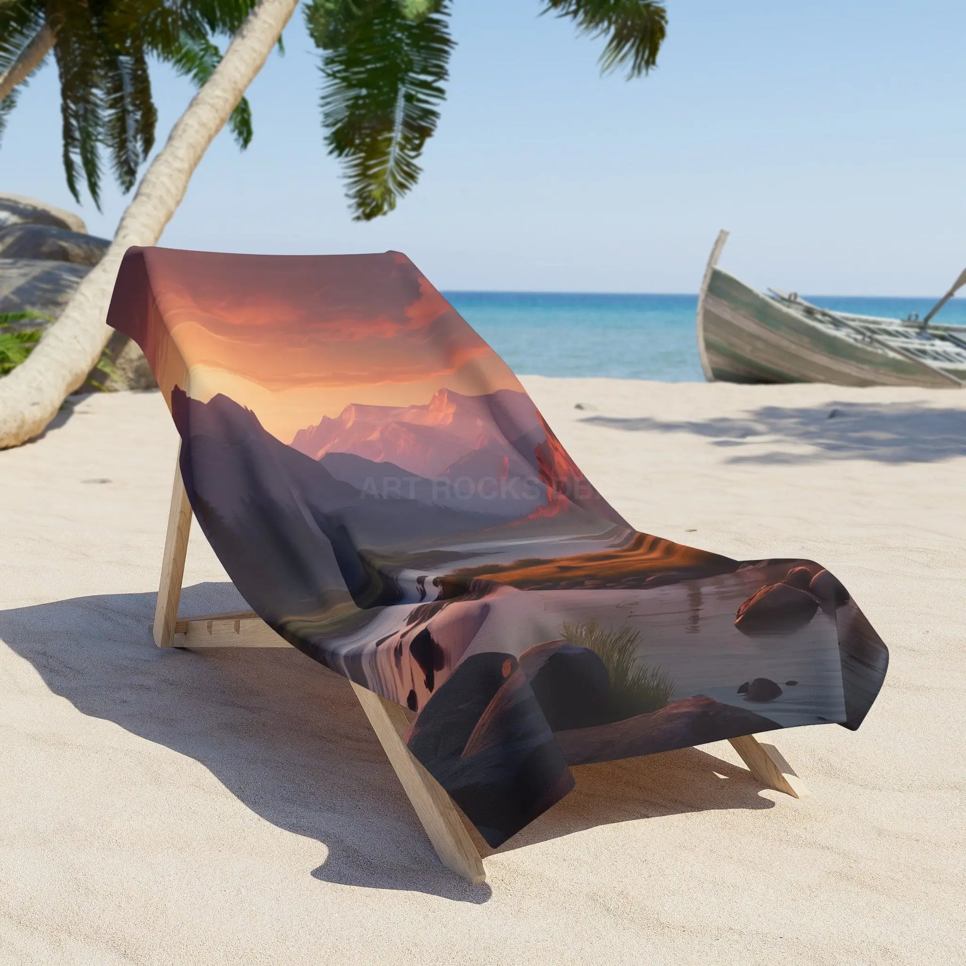 Sunset Mountain Landscape Beach Towel - Home Decor