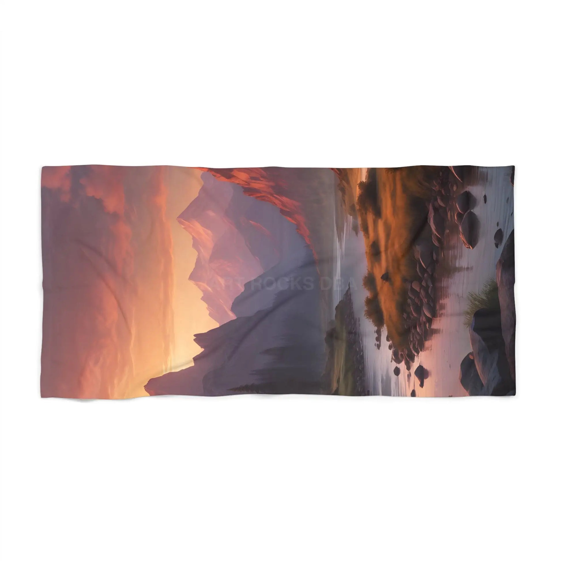 Sunset Mountain Landscape Beach Towel - Home Decor