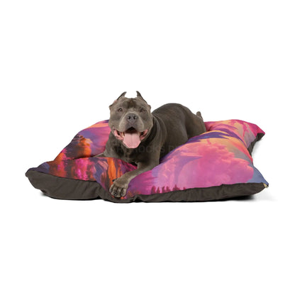 Sunset Mountain Landscape Pet Bed — Cozy Scenic Dog & Cat Pillow - Pets