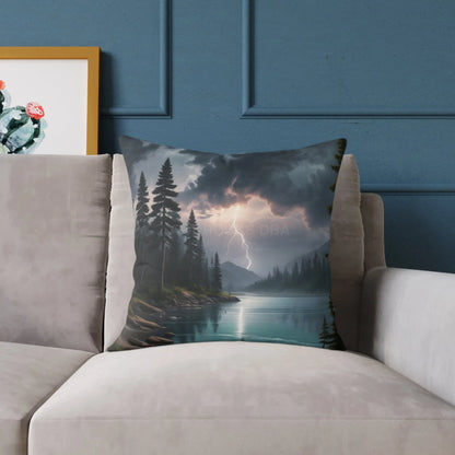 Thunderstorm on The Lake Pillow Cozy Home Decor Rustic Gift Outdoor Vibes Nature Lover’s Accent Cushion - Home Decor