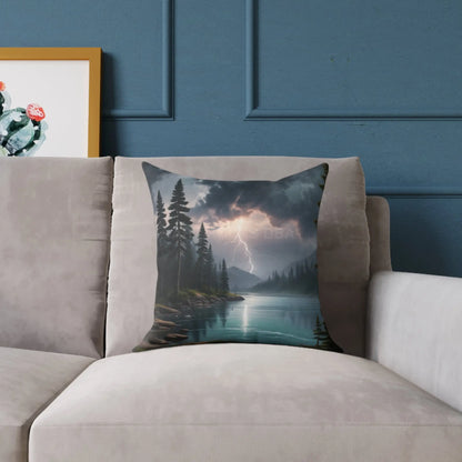 Thunderstorm on The Lake Pillow Cozy Home Decor Rustic Gift Outdoor Vibes Nature Lover’s Accent Cushion - Home Decor