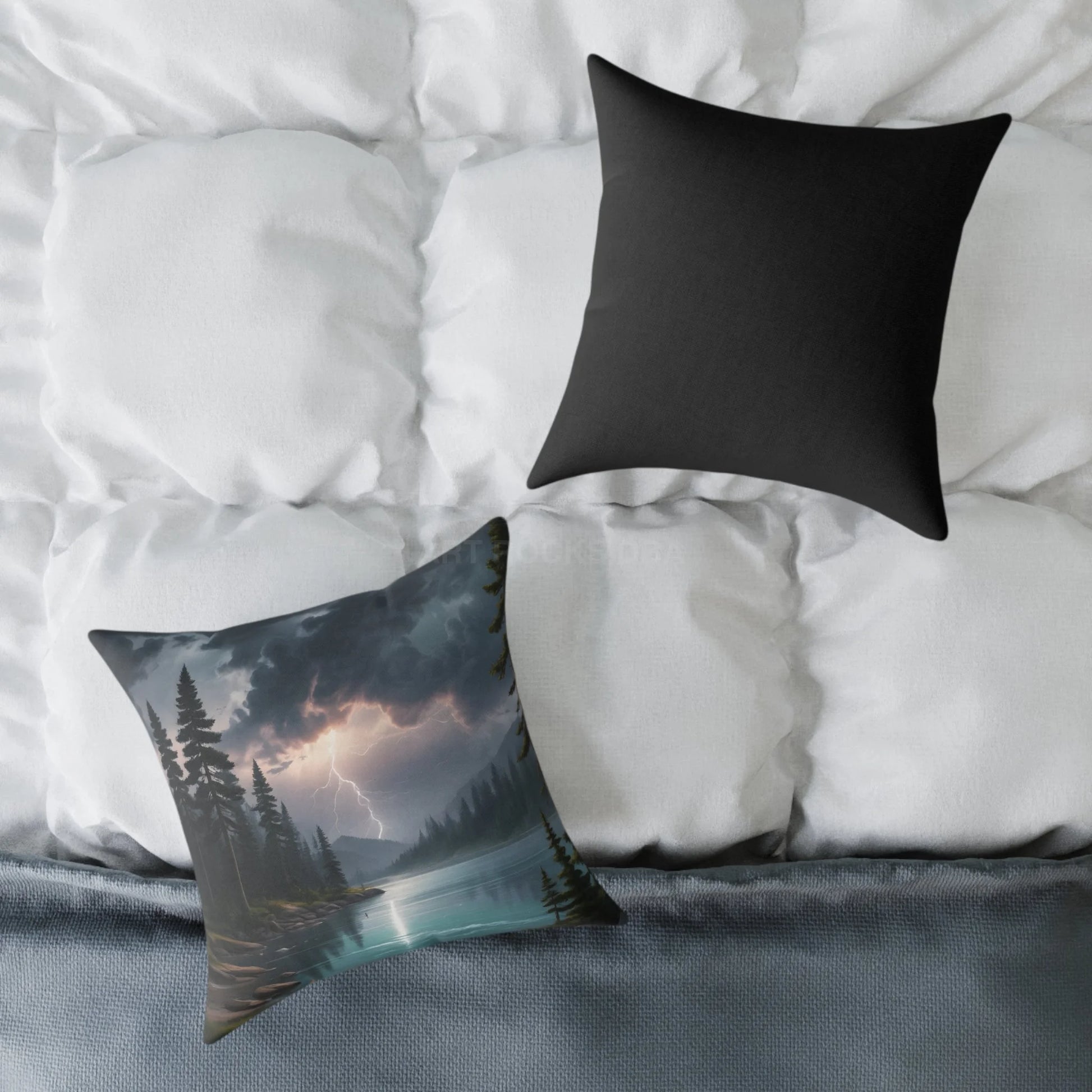 Thunderstorm on The Lake Pillow Cozy Home Decor Rustic Gift Outdoor Vibes Nature Lover’s Accent Cushion - Home Decor