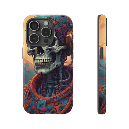 Tough Cases: Artistic Skull Phone Case Unique Design Cover Gothic Aesthetic Gift for Halloween Trendy Accessories