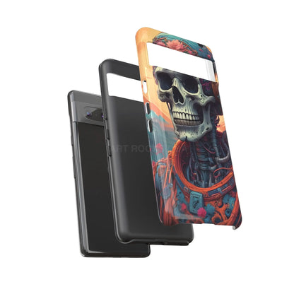 Tough Cases: Artistic Skull Phone Case Unique Design Cover Gothic Aesthetic Gift for Halloween Trendy Accessories