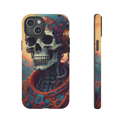 Tough Cases: Artistic Skull Phone Case Unique Design Cover Gothic Aesthetic Gift for Halloween Trendy Accessories