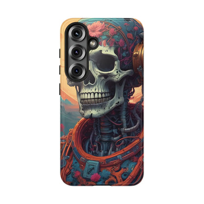 Tough Cases: Artistic Skull Phone Case Unique Design Cover Gothic Aesthetic Gift for Halloween Trendy Accessories