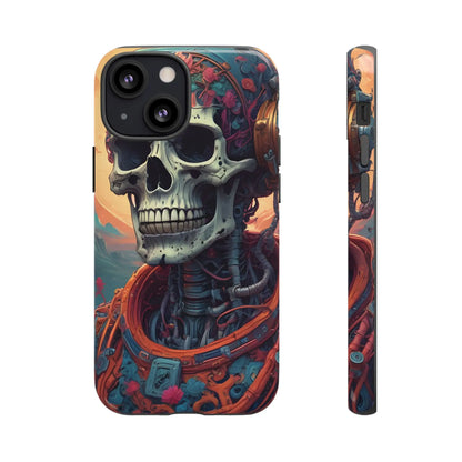 Tough Cases: Artistic Skull Phone Case Unique Design Cover Gothic Aesthetic Gift for Halloween Trendy Accessories