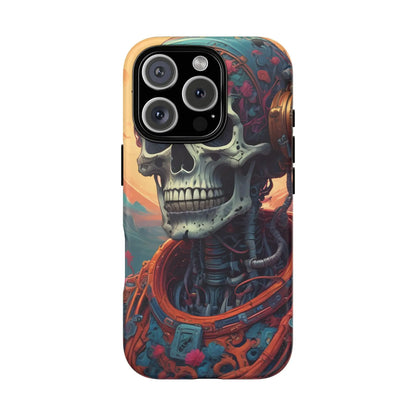 Tough Cases: Artistic Skull Phone Case Unique Design Cover Gothic Aesthetic Gift for Halloween Trendy Accessories