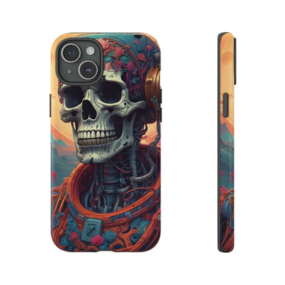 Tough Cases: Artistic Skull Phone Case Unique Design Cover Gothic Aesthetic Gift for Halloween Trendy Accessories
