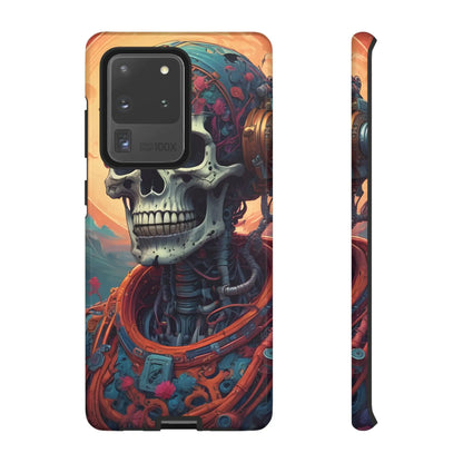 Tough Cases: Artistic Skull Phone Case Unique Design Cover Gothic Aesthetic Gift for Halloween Trendy Accessories