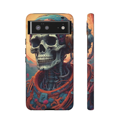 Tough Cases: Artistic Skull Phone Case Unique Design Cover Gothic Aesthetic Gift for Halloween Trendy Accessories