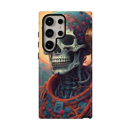 Tough Cases: Artistic Skull Phone Case Unique Design Cover Gothic Aesthetic Gift for Halloween Trendy Accessories