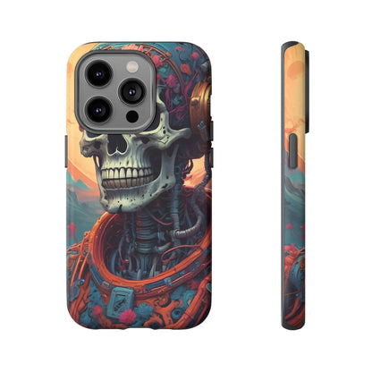 Tough Cases: Artistic Skull Phone Case Unique Design Cover Gothic Aesthetic Gift for Halloween Trendy Accessories