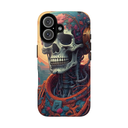 Tough Cases: Artistic Skull Phone Case Unique Design Cover Gothic Aesthetic Gift for Halloween Trendy Accessories