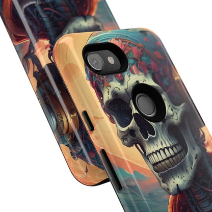 Tough Cases: Artistic Skull Phone Case Unique Design Cover Gothic Aesthetic Gift for Halloween Trendy Accessories