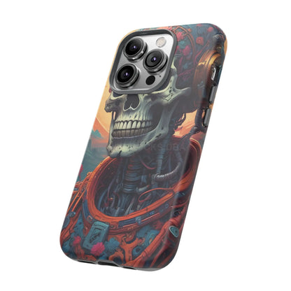 Tough Cases: Artistic Skull Phone Case Unique Design Cover Gothic Aesthetic Gift for Halloween Trendy Accessories