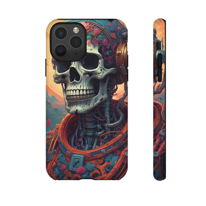 Tough Cases: Artistic Skull Phone Case Unique Design Cover Gothic Aesthetic Gift for Halloween Trendy Accessories