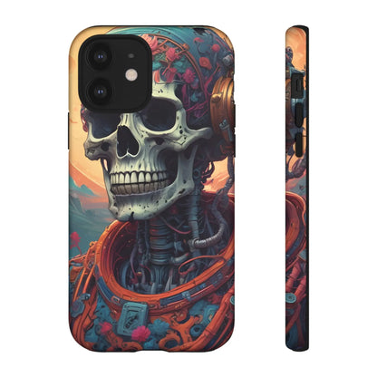 Tough Cases: Artistic Skull Phone Case Unique Design Cover Gothic Aesthetic Gift for Halloween Trendy Accessories