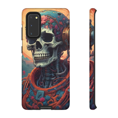 Tough Cases: Artistic Skull Phone Case Unique Design Cover Gothic Aesthetic Gift for Halloween Trendy Accessories
