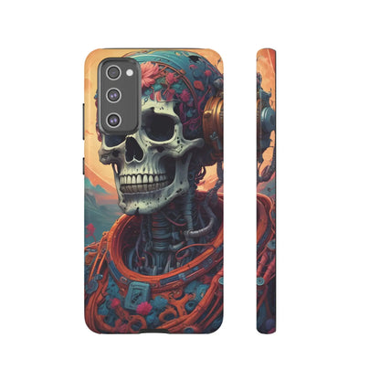 Tough Cases: Artistic Skull Phone Case Unique Design Cover Gothic Aesthetic Gift for Halloween Trendy Accessories