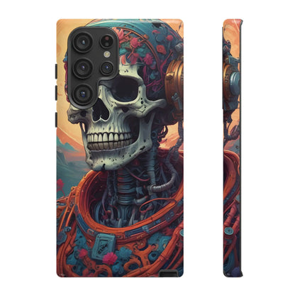 Tough Cases: Artistic Skull Phone Case Unique Design Cover Gothic Aesthetic Gift for Halloween Trendy Accessories