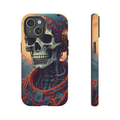 Tough Cases: Artistic Skull Phone Case Unique Design Cover Gothic Aesthetic Gift for Halloween Trendy Accessories