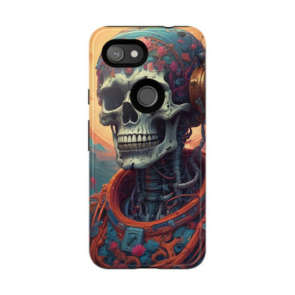 Tough Cases: Artistic Skull Phone Case Unique Design Cover Gothic Aesthetic Gift for Halloween Trendy Accessories