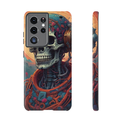Tough Cases: Artistic Skull Phone Case Unique Design Cover Gothic Aesthetic Gift for Halloween Trendy Accessories