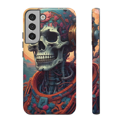 Tough Cases: Artistic Skull Phone Case Unique Design Cover Gothic Aesthetic Gift for Halloween Trendy Accessories