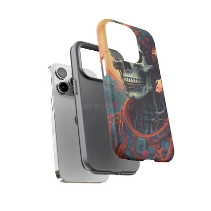 Tough Cases: Artistic Skull Phone Case Unique Design Cover Gothic Aesthetic Gift for Halloween Trendy Accessories