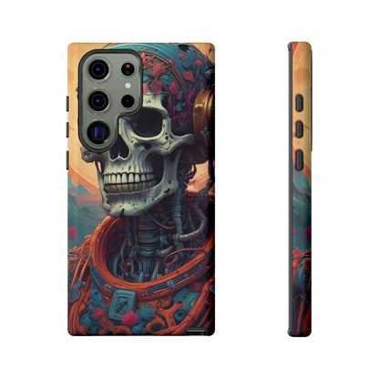 Tough Cases: Artistic Skull Phone Case Unique Design Cover Gothic Aesthetic Gift for Halloween Trendy Accessories