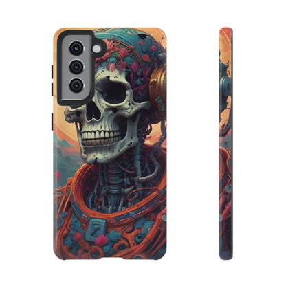 Tough Cases: Artistic Skull Phone Case Unique Design Cover Gothic Aesthetic Gift for Halloween Trendy Accessories